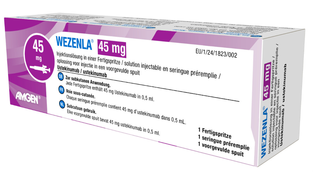 Amgen : WEZENLA® (ustekinumab) remboursé pour vos patients atteints de psoriasis